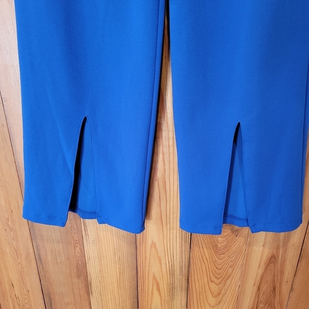 Happily Grey Womens Vibrant Blue Wide-Leg Pants Size 3 - Picture 5 of 9
